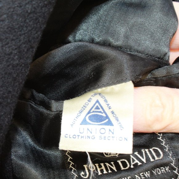 JOHN DAVID BLACK CASHMERE COAT - Picture 4 of 5